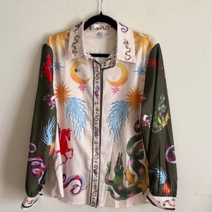 Colorful Patterned Button Down Shirt